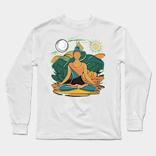 Yoga Day Meditation Long Sleeve T-Shirt